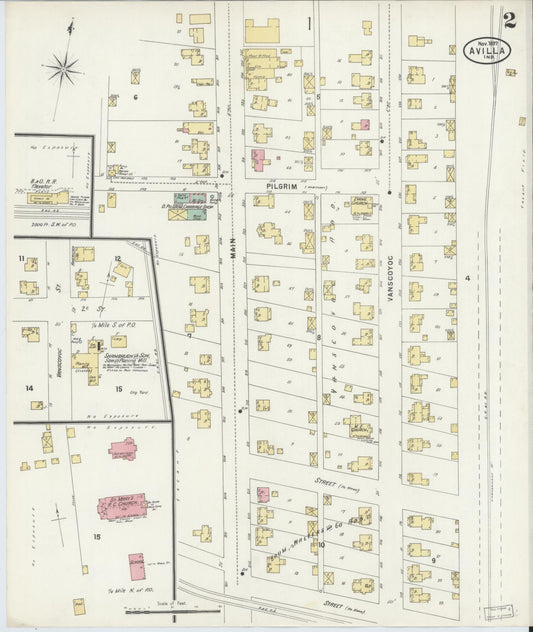 Sanborn Fire Insurance Map from Avilla, Noble County, Indiana (1897), Sheet #0002 - Historic Sanborn Fire Insurance Map Print, vintage old map wall art, antique decor, genealogy gift, Indiana Indiana map