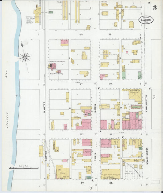 Sanborn Fire Insurance Map from Lacon, Marshall County, Illinois (1899), Sheet #0003 - Historic Sanborn Fire Insurance Map Print, vintage old map wall art, antique decor, genealogy gift, Illinois Illinois map