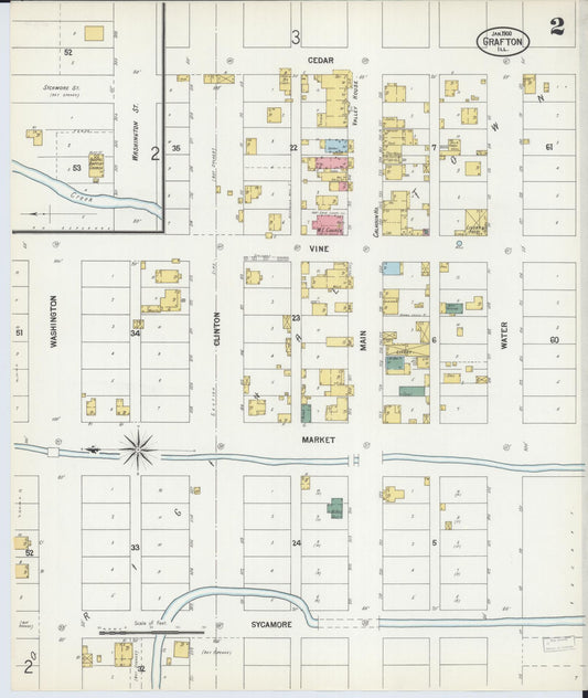 Sanborn Fire Insurance Map from Grafton, Jersey County, Illinois (1900), Sheet #0002 - Historic Sanborn Fire Insurance Map Print, vintage old map wall art, antique decor, genealogy gift, Illinois Illinois map