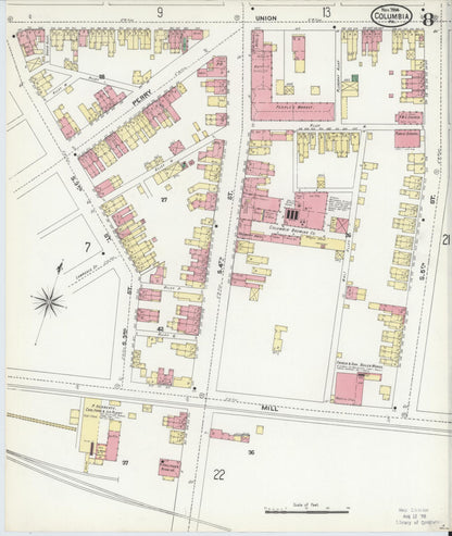 Sanborn Fire Insurance Map from Columbia, Lancaster County, Pennsylvania (1904), Sheet #0008 - Complete Map Set gallery image, historic Sanborn map, vintage wall art, Pennsylvania Pennsylvania