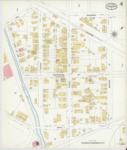 Sanborn Fire Insurance Map from Parsons, Luzerne County, Pennsylvania (1908), Sheet #0004 - Historic Sanborn Fire Insurance Map Print, vintage old map wall art, antique decor, genealogy gift, Pennsylvania Pennsylvania map