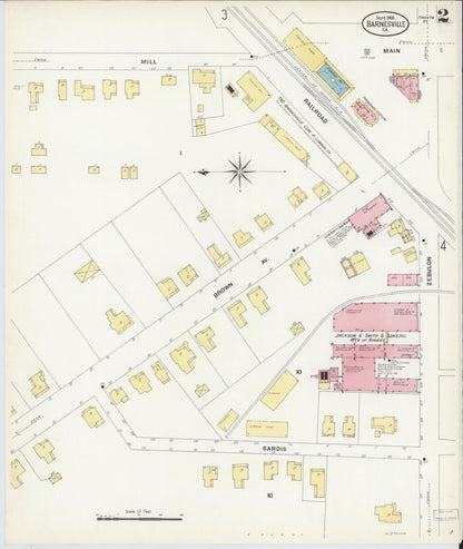 Sanborn Fire Insurance Map from Barnesville, Lamar County, Georgia (1908), Sheet #0002 - Complete Map Set gallery image, historic Sanborn map, vintage wall art, Georgia Georgia