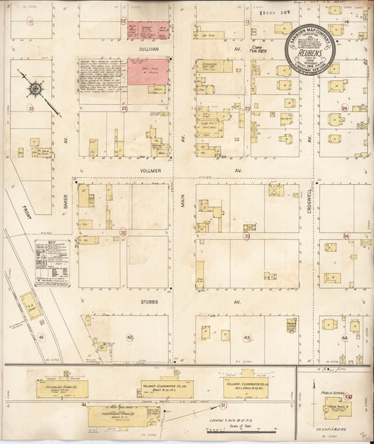Sanborn Fire Insurance Map from Reubens, Lewis County, Idaho (1929), Sheet #0001 - Historic Sanborn Fire Insurance Map Print, vintage old map wall art, antique decor, genealogy gift, Idaho Idaho map