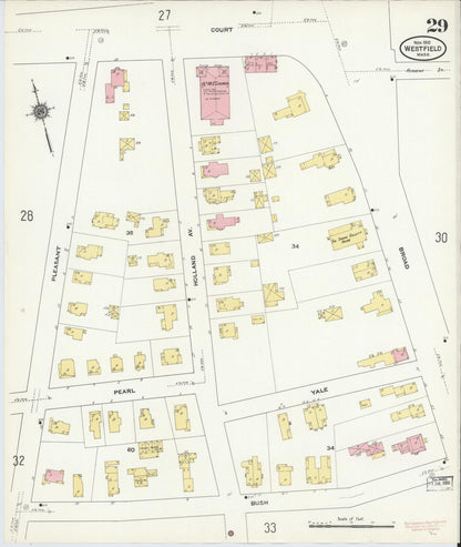 Sanborn Fire Insurance Map from Westfield, Hampden County, Massachusetts (1910), Sheet #0029 - Complete Map Set gallery image, historic Sanborn map, vintage wall art, Massachusetts Massachusetts