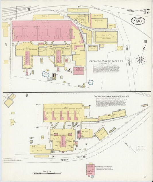 Sanborn Fire Insurance Map from Kane, McKean County, Pennsylvania (1909), Sheet #0017 - Historic Sanborn Fire Insurance Map Print, vintage old map wall art, antique decor, genealogy gift, Pennsylvania Pennsylvania map