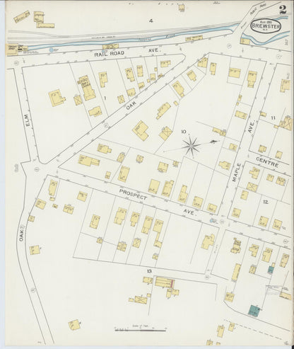 Sanborn Fire Insurance Map from Brewster, Putnam County, New York (1893), Sheet #0002 - Complete Map Set gallery image, historic Sanborn map, vintage wall art, New York New York