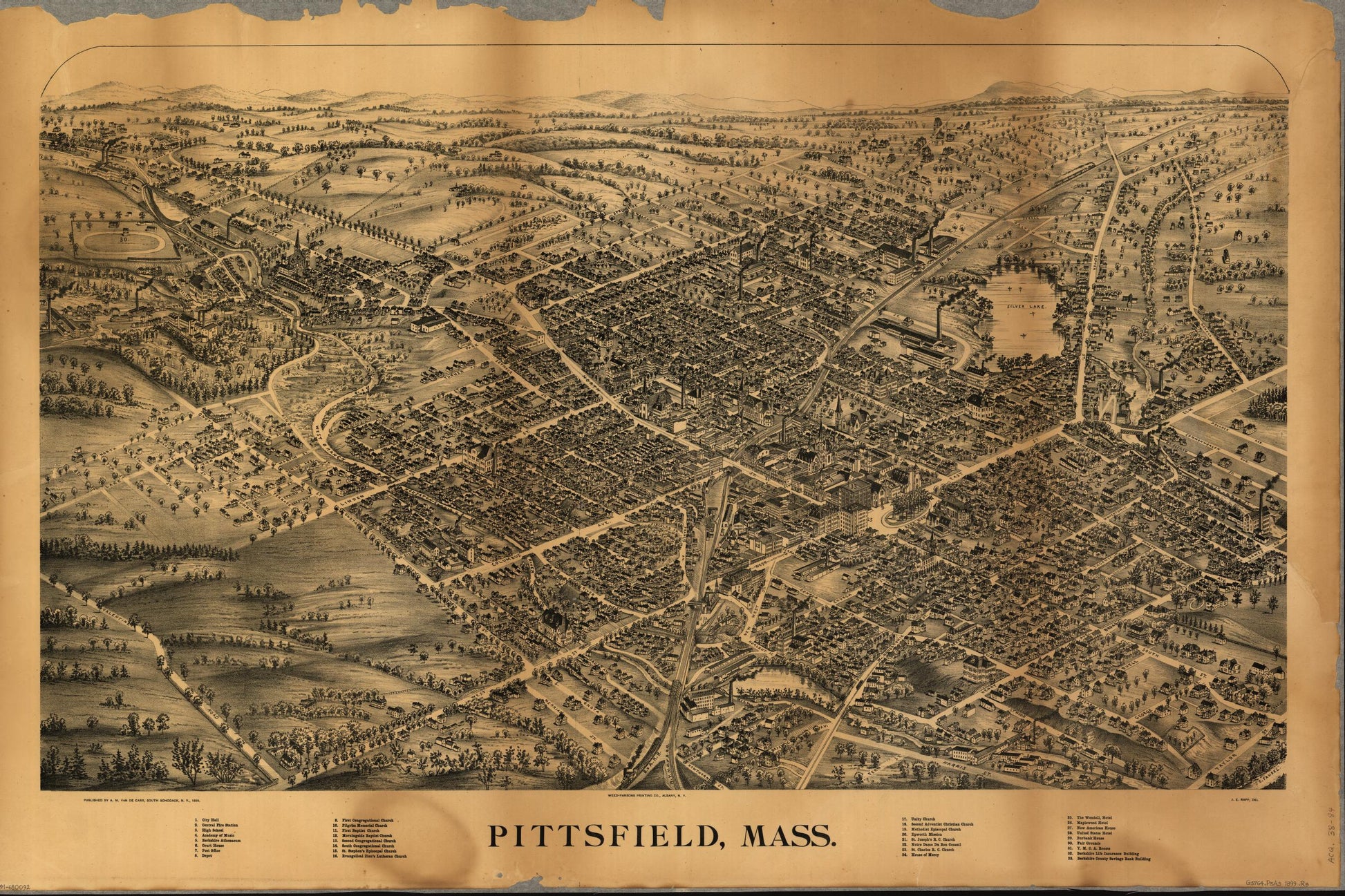 Pittsfield, Mass. (1899) – Historic Bird’s-Eye View Panorama Print
