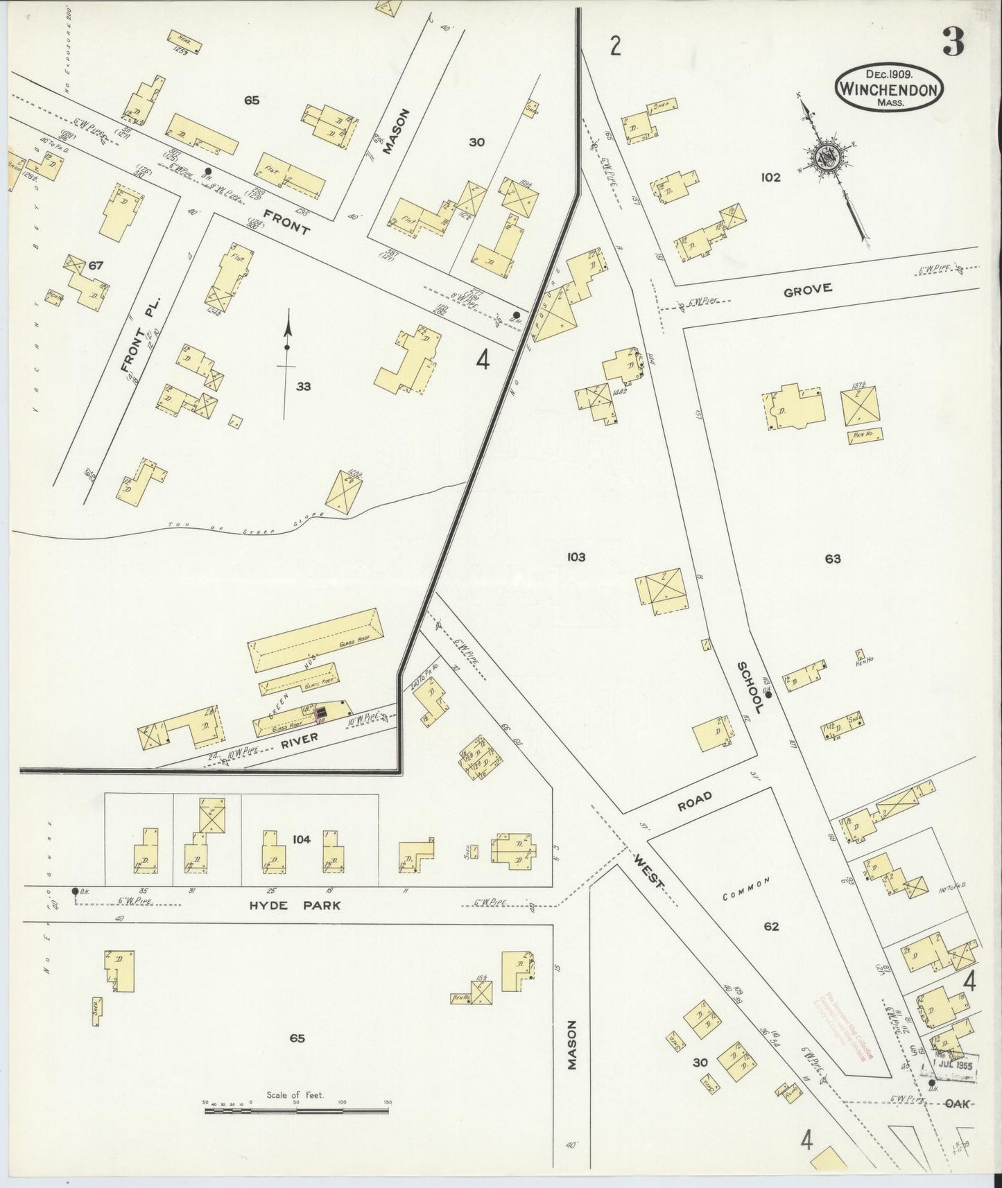 Sanborn Fire Insurance Map from Winchendon, Worcester County, Massachusetts (1909), Sheet #0003 - Complete Map Set gallery image, historic Sanborn map, vintage wall art, Massachusetts Massachusetts