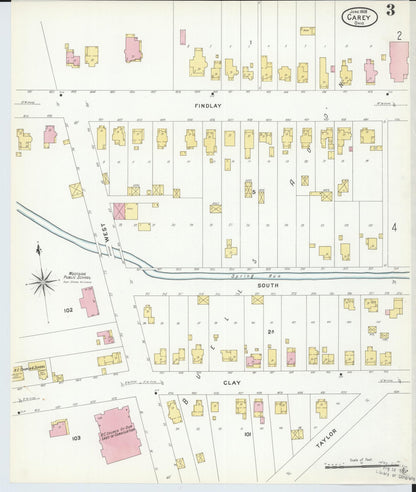 Sanborn Fire Insurance Map from Carey, Wyandot County, Ohio (1908), Sheet #0003 - Complete Map Set gallery image, historic Sanborn map, vintage wall art, Ohio Ohio