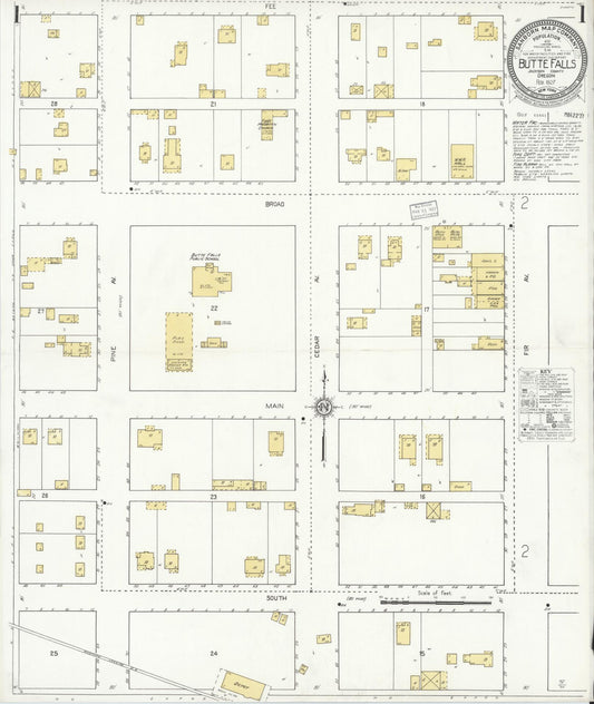 Sanborn Fire Insurance Map from Butte Falls, Jackson County, Oregon. (1927) – Historic Sanborn Fire Insurance Map Print