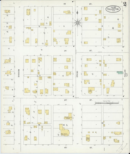 Sanborn Fire Insurance Map from Fullerton, Nance County, Nebraska (1899), Sheet #0002 - Complete Map Set gallery image, historic Sanborn map, vintage wall art, Nebraska Nebraska