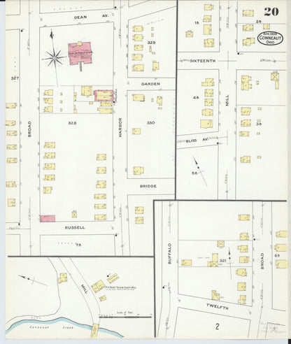 Sanborn Fire Insurance Map from Conneaut, Ashtabula County, Ohio (1909), Sheet #0020 - Historic Sanborn Fire Insurance Map Print, vintage old map wall art, antique decor, genealogy gift, Ohio Ohio map