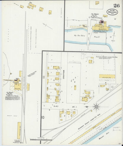Sanborn Fire Insurance Map from Wausau, Marathon County, Wisconsin (1898), Sheet #0026 - Complete Map Set gallery image, historic Sanborn map, vintage wall art, Wisconsin Wisconsin