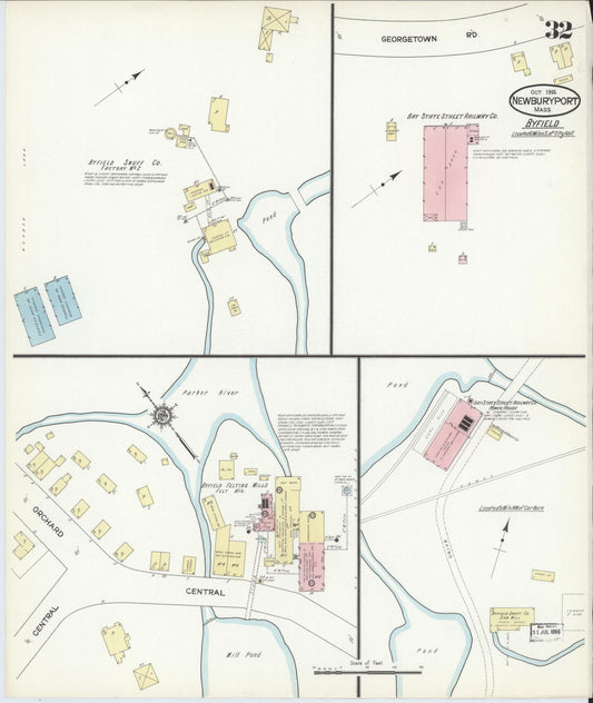 Sanborn Fire Insurance Map from Newburyport, Essex County, Massachusetts (1914), Sheet #0032 - Historic Sanborn Fire Insurance Map Print, vintage old map wall art, antique decor, genealogy gift, Massachusetts Massachusetts map