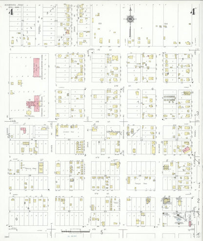 Sanborn Fire Insurance Map from Seagraves, Gaines County, Texas (1940), Sheet #0004 - Historic Sanborn Fire Insurance Map Print, vintage old map wall art, antique decor, genealogy gift, Texas Texas map