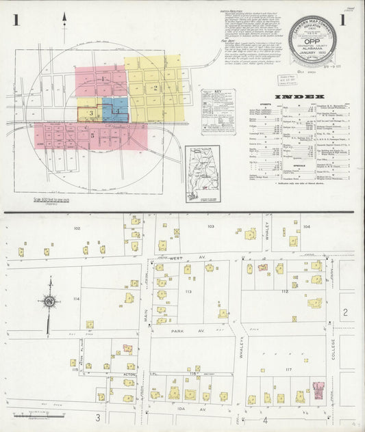 Sanborn Fire Insurance Map from Opp, Covington County, Alabama. (1930) – Historic Sanborn Fire Insurance Map Print