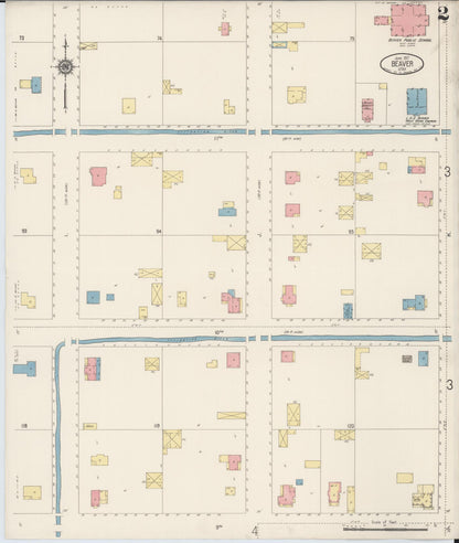 Sanborn Fire Insurance Map from Beaver, Beaver County, Utah (1917), Sheet #0002 - Complete Map Set gallery image, historic Sanborn map, vintage wall art, Utah Utah