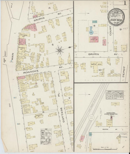Sanborn Fire Insurance Map from Riverhead, Suffolk County, New York (1885), Sheet #0001 - Complete Map Set gallery image, historic Sanborn map, vintage wall art, New York New York