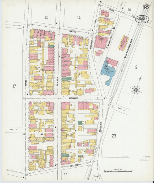Sanborn Fire Insurance Map from Cohoes, Albany County, New York (1902), Sheet #0018 - Historic Sanborn Fire Insurance Map Print, vintage old map wall art, antique decor, genealogy gift, New York New York map