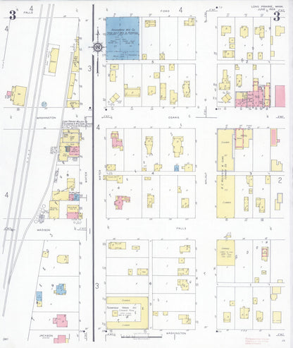 Sanborn Fire Insurance Map from Long Prairie, Todd County, Minnesota (1933), Sheet #0003 - Complete Map Set gallery image, historic Sanborn map, vintage wall art, Minnesota Minnesota