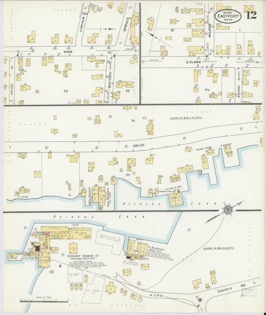 Sanborn Fire Insurance Map from Eastport, Washington County, Maine (1911), Sheet #0012 - Historic Sanborn Fire Insurance Map Print, vintage old map wall art, antique decor, genealogy gift, Maine Maine map