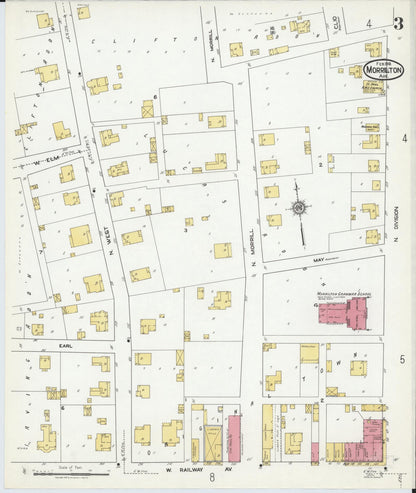 Sanborn Fire Insurance Map from Morrilton, Conway County, Arkansas (1919), Sheet #0003 - Complete Map Set gallery image, historic Sanborn map, vintage wall art, Arkansas Arkansas