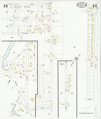 Sanborn Fire Insurance Map from Fairfield, Fairfield County, Connecticut (1930), Sheet #0014 - Complete Map Set gallery image, historic Sanborn map, vintage wall art, Connecticut Connecticut