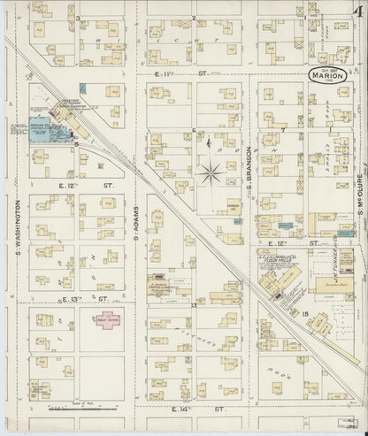 Sanborn Fire Insurance Map from Marion, Grant County, Indiana (1887), Sheet #0004 - Complete Map Set gallery image, historic Sanborn map, vintage wall art, Indiana Indiana