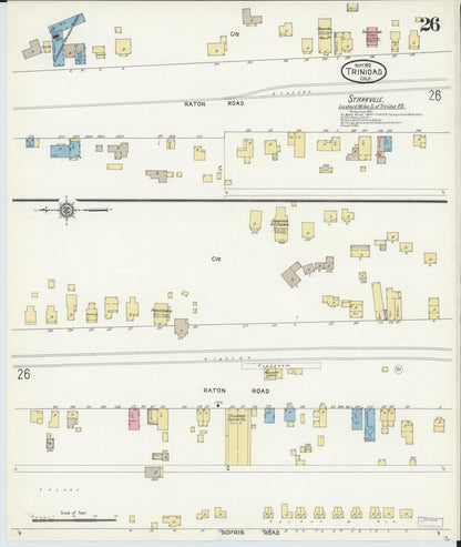 Sanborn Fire Insurance Map from Trinidad, Las Animas County, Colorado (1912), Sheet #0026 - Complete Map Set gallery image, historic Sanborn map, vintage wall art, Colorado Colorado