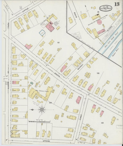 Sanborn Fire Insurance Map from Glens Falls, Warren County, New York (1895), Sheet #0013 - Complete Map Set gallery image, historic Sanborn map, vintage wall art, New York New York
