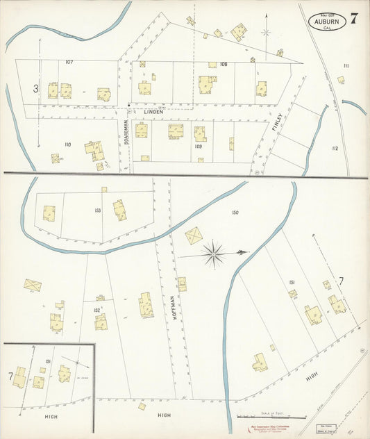 Sanborn Fire Insurance Map from Auburn, Placer County, California (1899), Sheet #0007 - Historic Sanborn Fire Insurance Map Print, vintage old map wall art, antique decor, genealogy gift, California California map