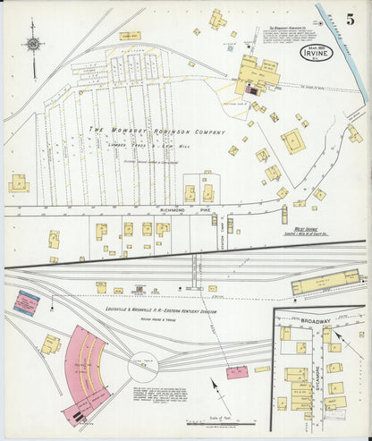 Sanborn Fire Insurance Map from Irvine, Estill County, Kentucky (1920), Sheet #0005 - Complete Map Set gallery image, historic Sanborn map, vintage wall art, Kentucky Kentucky