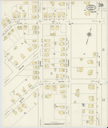 Sanborn Fire Insurance Map from Derby, New Haven County, Connecticut (1912), Sheet #0020 - Complete Map Set gallery image, historic Sanborn map, vintage wall art, Connecticut Connecticut
