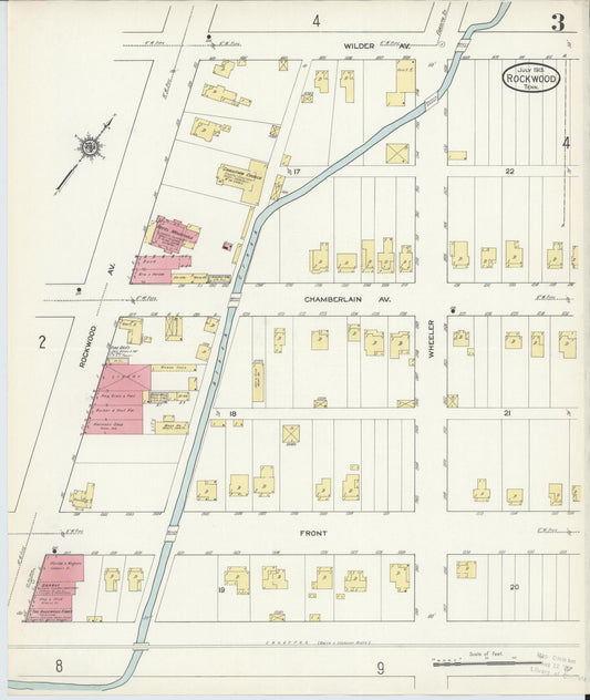 Sanborn Fire Insurance Map from Rockwood, Roane County, Tennessee (1913), Sheet #0003 - Historic Sanborn Fire Insurance Map Print, vintage old map wall art, antique decor, genealogy gift, Tennessee Tennessee map