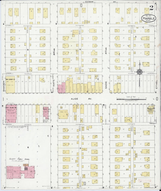 Sanborn Fire Insurance Map from Marble, Itasca County, Minnesota (1921), Sheet #0002 - Historic Sanborn Fire Insurance Map Print, vintage old map wall art, antique decor, genealogy gift, Minnesota Minnesota map