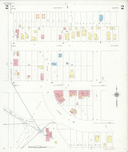 Sanborn Fire Insurance Map from Lake Bluff, Lake County, Illinois (1937), Sheet #0002 - Complete Map Set gallery image, historic Sanborn map, vintage wall art, Illinois Illinois