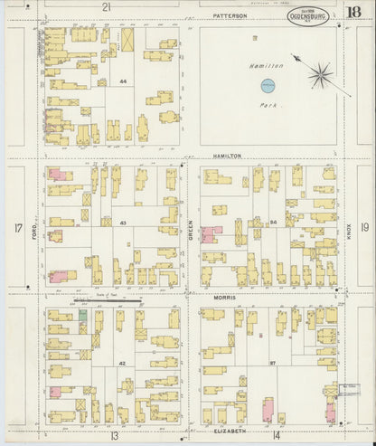 Sanborn Fire Insurance Map from Ogdensburg, St. Lawrence County, New York (1898), Sheet #0018 - Complete Map Set gallery image, historic Sanborn map, vintage wall art, New York New York