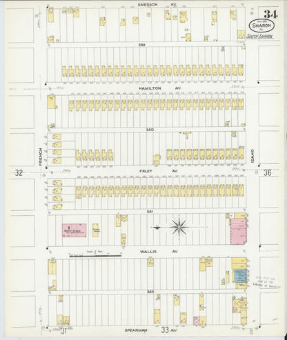 Sanborn Fire Insurance Map from Sharon, Mercer County, Pennsylvania (1908), Sheet #0034 - Complete Map Set gallery image, historic Sanborn map, vintage wall art, Pennsylvania Pennsylvania