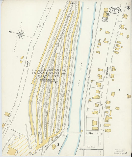 Sanborn Fire Insurance Map from Galeton, Potter County, Pennsylvania (1900), Sheet #0002 - Historic Sanborn Fire Insurance Map Print, vintage old map wall art, antique decor, genealogy gift, Pennsylvania Pennsylvania map
