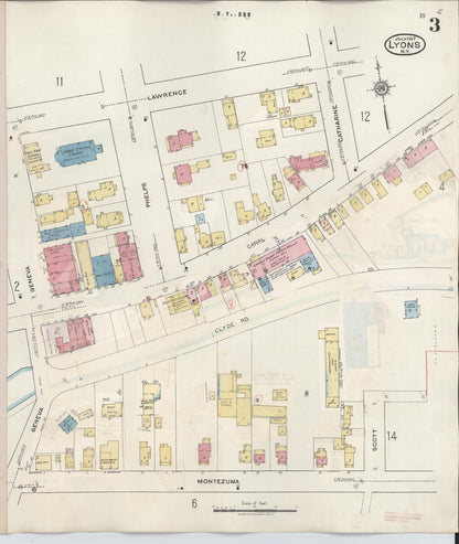 Sanborn Fire Insurance Map from Lyons, Wayne County, New York (1949), Sheet #0003 - Complete Map Set gallery image, historic Sanborn map, vintage wall art, New York New York