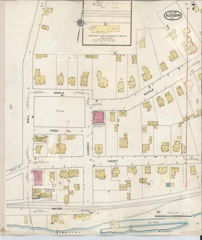 Sanborn Fire Insurance Map from Addison, Steuben County, New York (1945), Sheet #0007 - Complete Map Set gallery image, historic Sanborn map, vintage wall art, New York New York