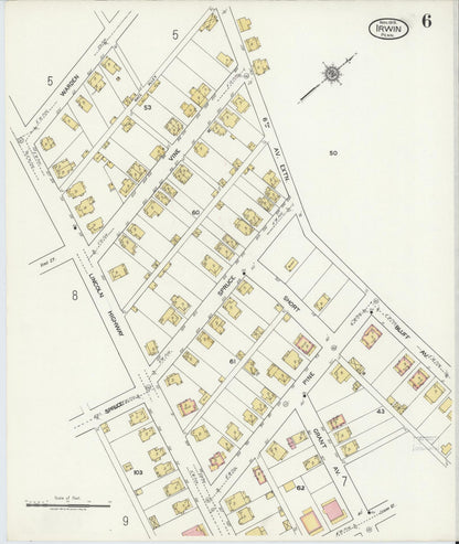 Sanborn Fire Insurance Map from Irwin, Westmoreland County, Pennsylvania (1919), Sheet #0006 - Complete Map Set gallery image, historic Sanborn map, vintage wall art, Pennsylvania Pennsylvania