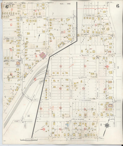 Sanborn Fire Insurance Map from Palestine, Anderson County, Texas (1949), Sheet #0006 - Historic Sanborn Fire Insurance Map Print, vintage old map wall art, antique decor, genealogy gift, Texas Texas map