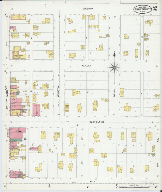 Sanborn Fire Insurance Map from Winnebago, Faribault County, Minnesota (1905), Sheet #0002 - Historic Sanborn Fire Insurance Map Print, vintage old map wall art, antique decor, genealogy gift, Minnesota Minnesota map