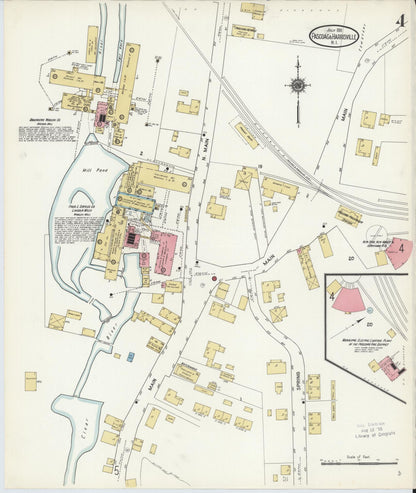 Sanborn Fire Insurance Map from Pascoag, Providence County, Rhode Island (1911), Sheet #0004 - Complete Map Set gallery image, historic Sanborn map, vintage wall art, Rhode Island Rhode Island