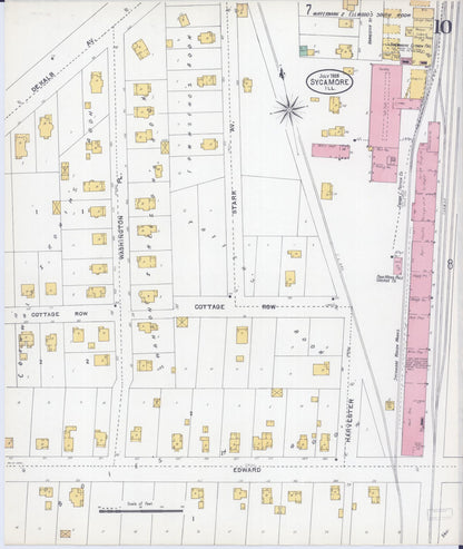 Sanborn Fire Insurance Map from Sycamore, De Kalb County, Illinois (1905), Sheet #0010 - Complete Map Set gallery image, historic Sanborn map, vintage wall art, Illinois Illinois