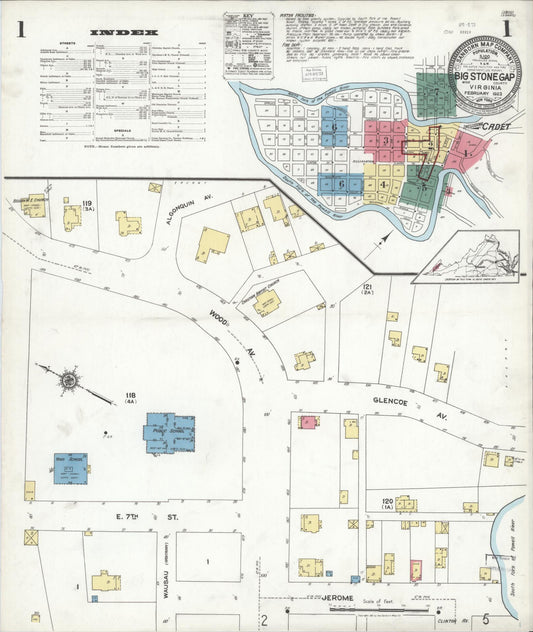 Sanborn Fire Insurance Map from Big Stone Gap, Wise County, Virginia. (1923) – Historic Sanborn Fire Insurance Map Print