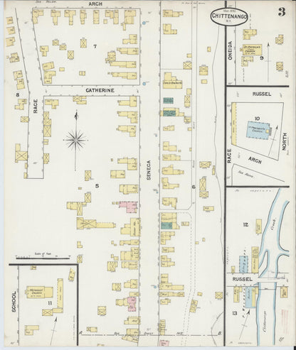 Sanborn Fire Insurance Map from Chittenango, Madison County, New York (1890), Sheet #0003 - Complete Map Set gallery image, historic Sanborn map, vintage wall art, New York New York