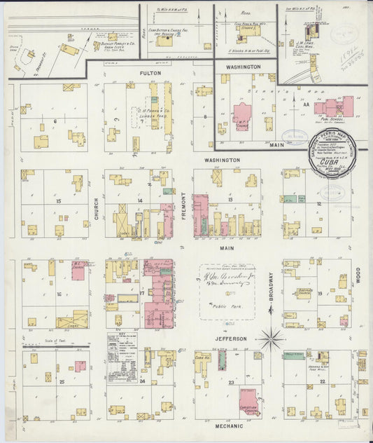Sanborn Fire Insurance Map from Cuba, Fulton County, Illinois (1898), Sheet #0001 - Historic Sanborn Fire Insurance Map Print, vintage old map wall art, antique decor, genealogy gift, Illinois Illinois map