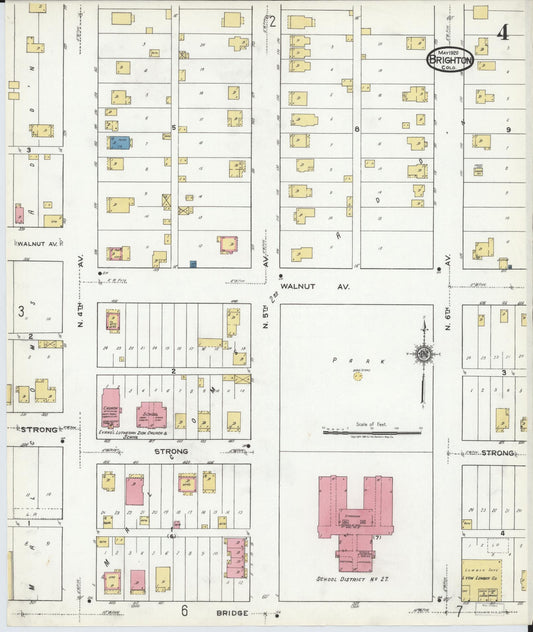 Sanborn Fire Insurance Map from Brighton, Adams County, Colorado (1920), Sheet #0004 - Historic Sanborn Fire Insurance Map Print, vintage old map wall art, antique decor, genealogy gift, Colorado Colorado map